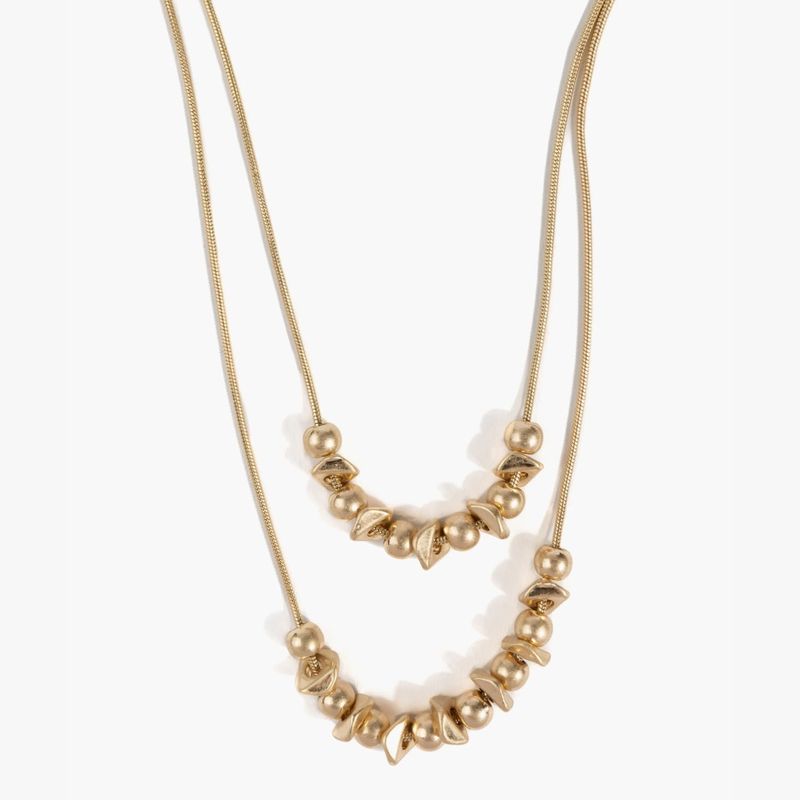 LOUNGE - Collar Boho Doble Mostacillas Metal