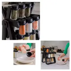 GENERICO - Condimentero Multiuso 18 Frascos Giratorio Rotativo 360° Molino XL