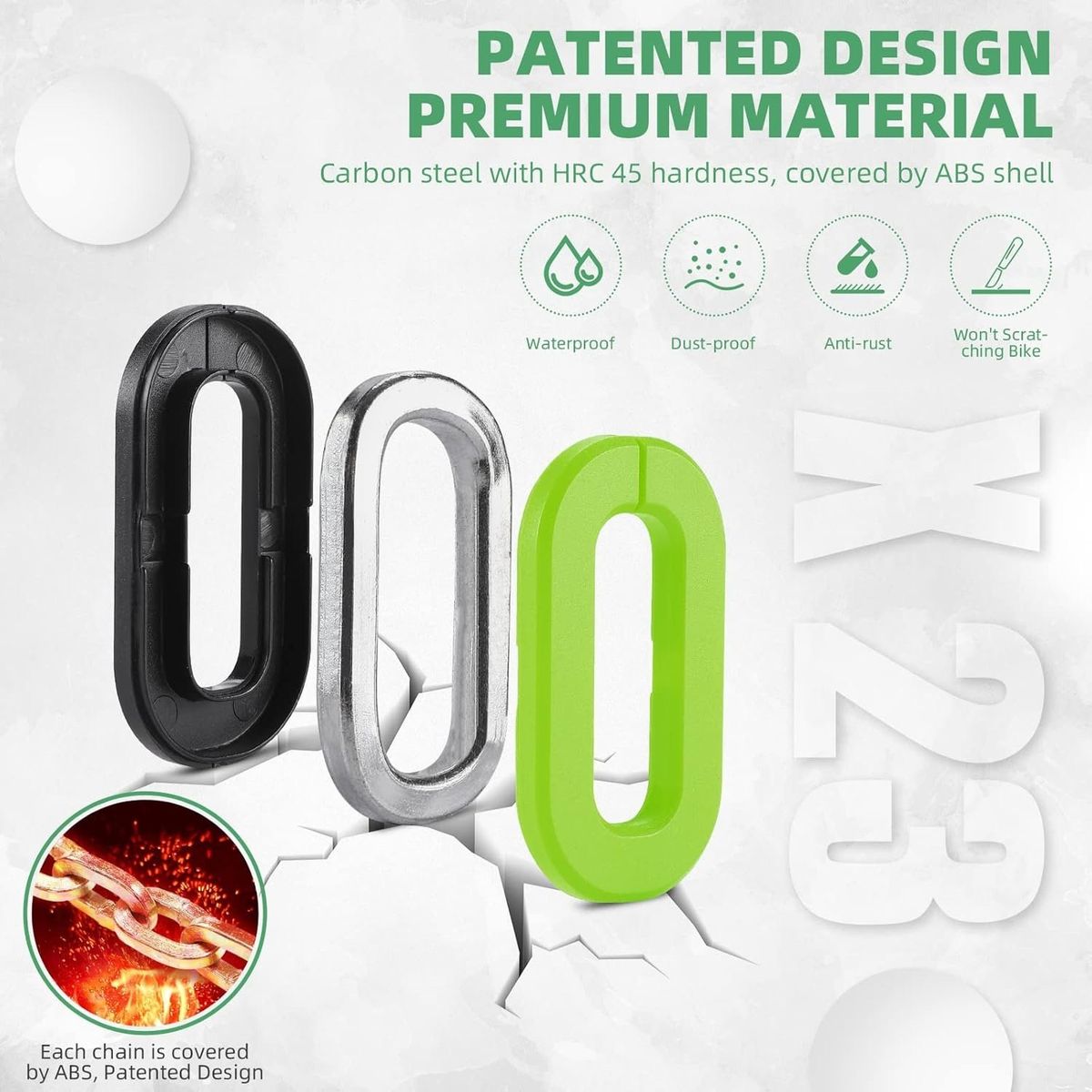 GENERICO - CADENA PARA BICICLETA MOTO Y SCOOTER REJA1145