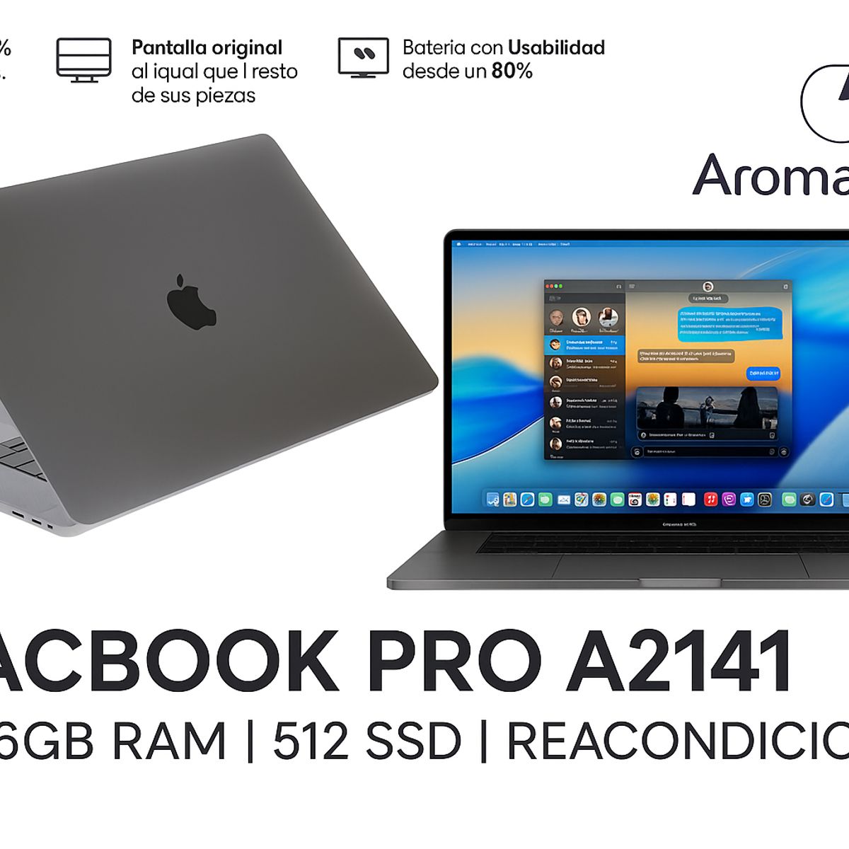 APPLE - MACBOOK PRO A2141 i7 16GB Ram 512 SSD	REACONDICIONADO A