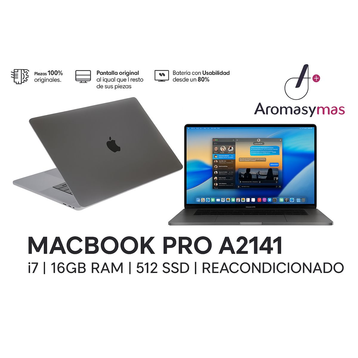 APPLE - MACBOOK PRO A2141 i7 16GB Ram 512 SSD	REACONDICIONADO A