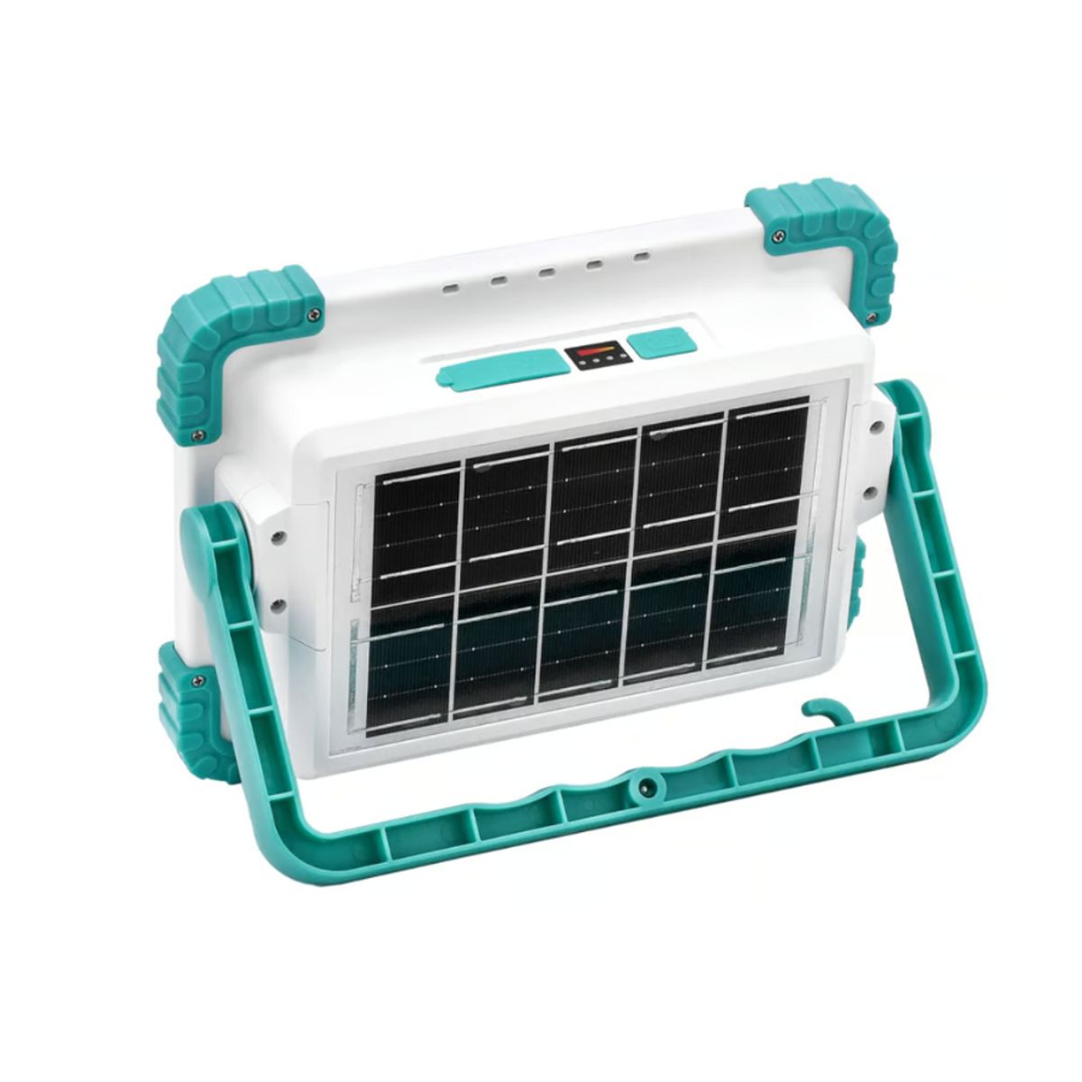 GENERICO - Lampara linterna con panel solar LED 100w recargable gancho