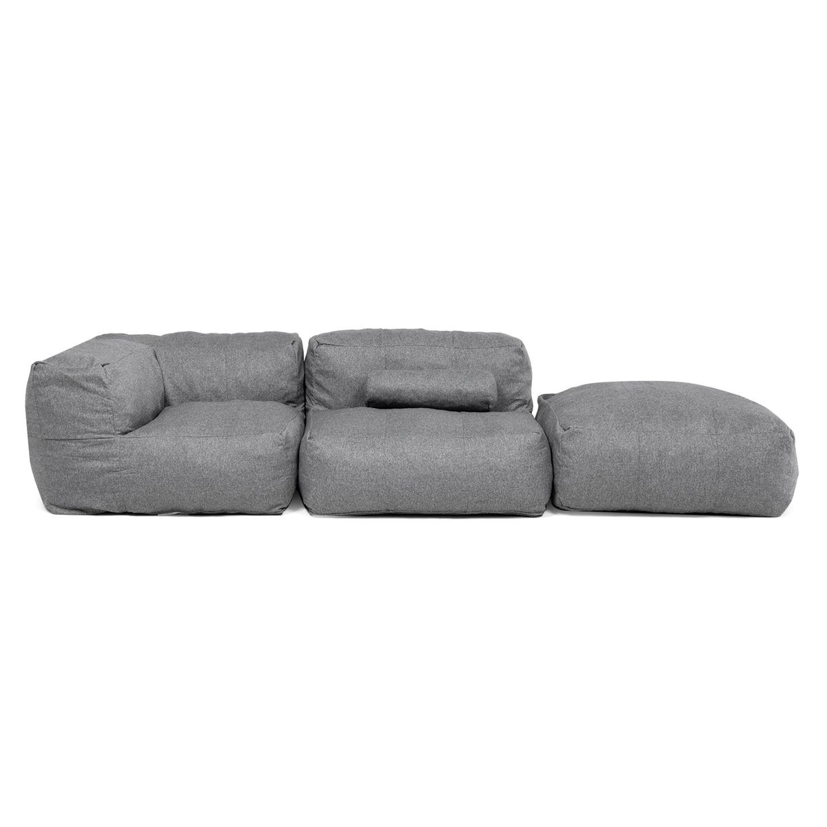 RELAN - Sillón Pouf Seccional Gris  Pouf Sala de Estar Relan