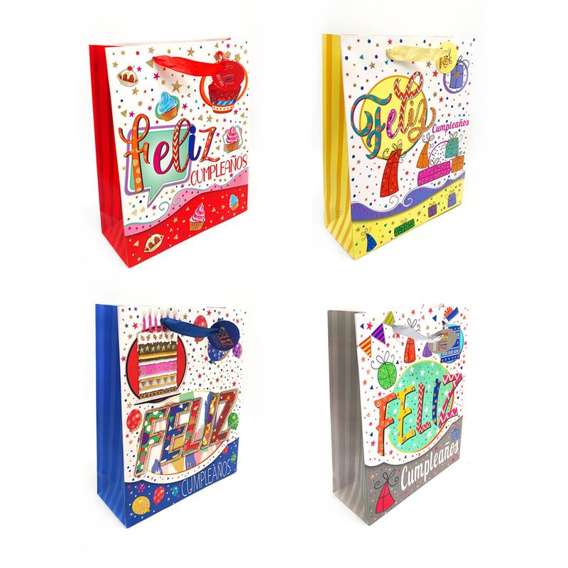 GENERICO - BOLSA DE REGALO FELIZ CUMPLEANOS 26X32 X12 UNI