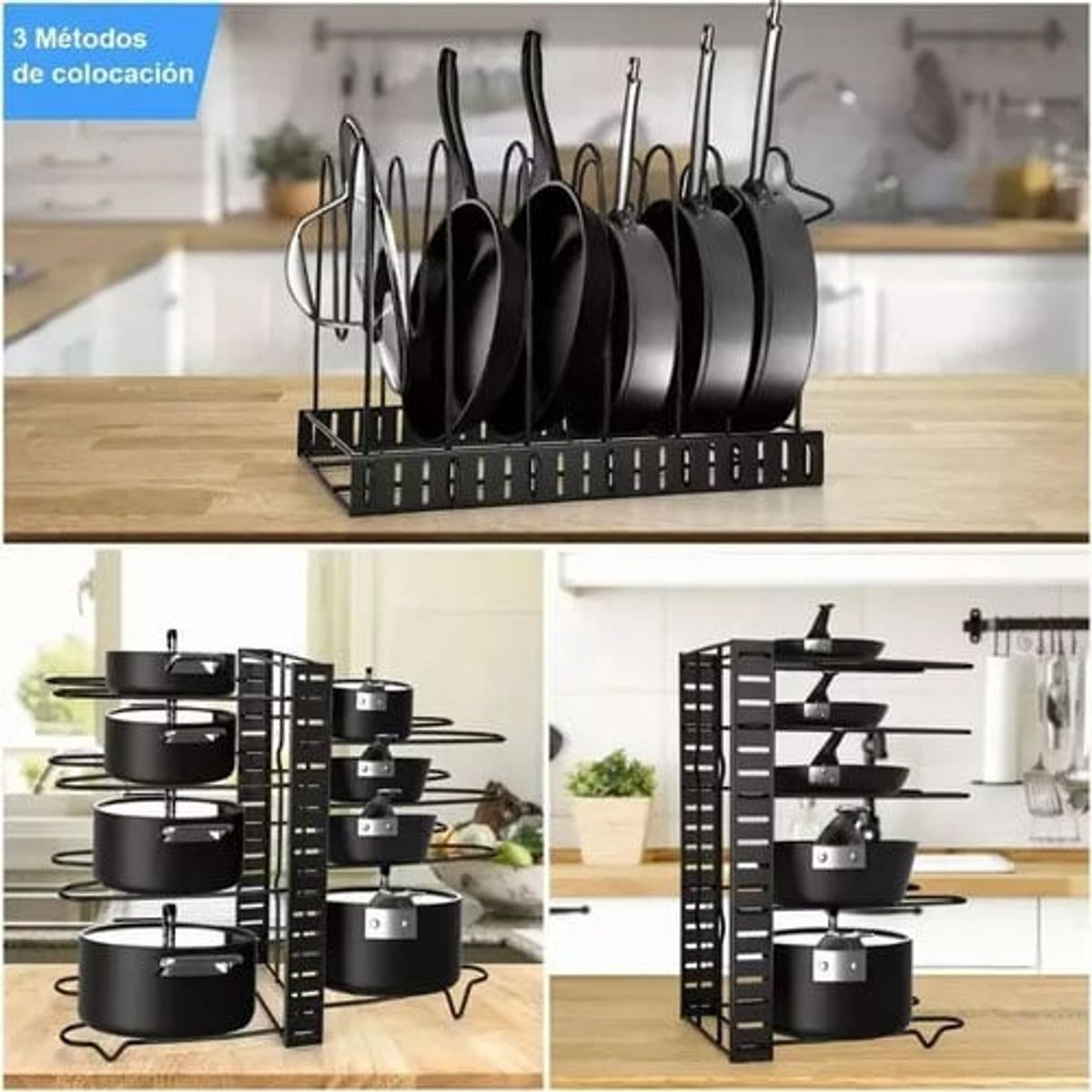 GENERICO - Estante Organizador Para Ollas Y Sartenes Ajustable