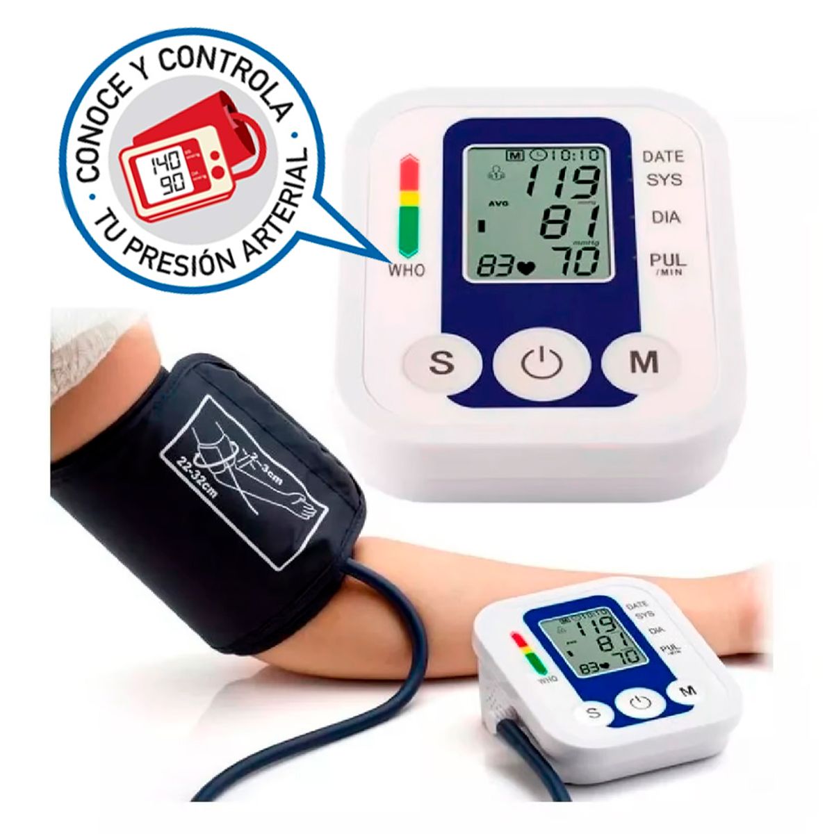 IRM - Tensiómetro Digital Medidor De Presión Arterial Portátil a Pilas
