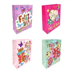 GENERICO - BOLSA DE REGALO FELIZ DIA FLOR 30X40 X12 UNI