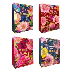 GENERICO - BOLSA DE REGALO FELIZ DIA MAMA GLITTER 30X40 X1UNI