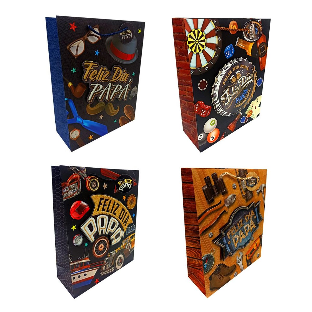 GENERICO - BOLSA DE REGALO FELIZ DIA PAPA 3D 30X40 X1UNI