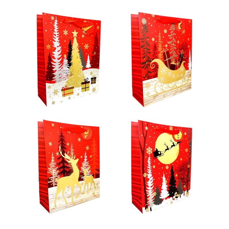 GENERICO - BOLSA DE REGALO FELIZ NAVIDAD GOLDEN 18X23 X12 UNI