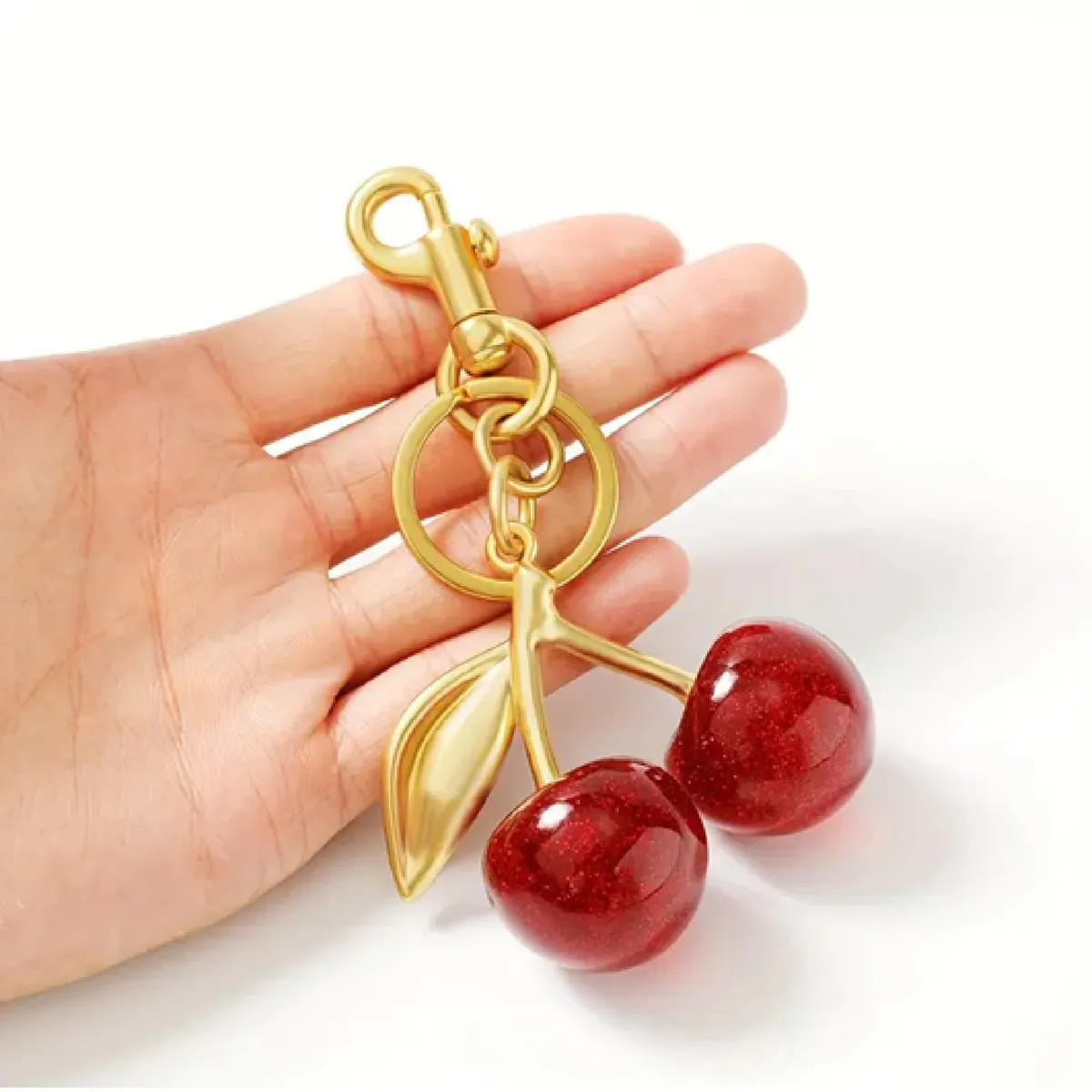 GENERICO - LLavero de cereza roja para mujer colgante de frutas y cerezas