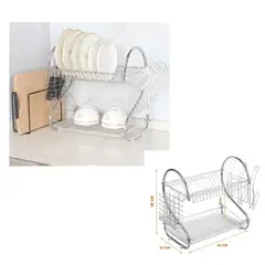 GENERICO - Escurridor De Loza Platos Inoxidable 2 Niveles XL