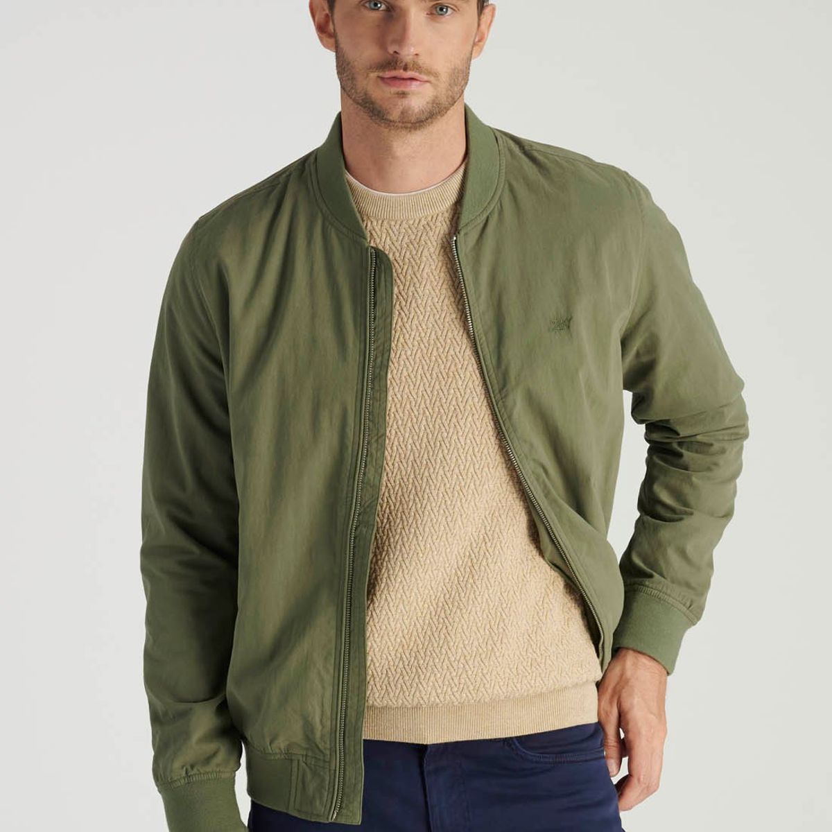 NEW MAN - Chaqueta Bomber Belovi Heritage Verde Newman