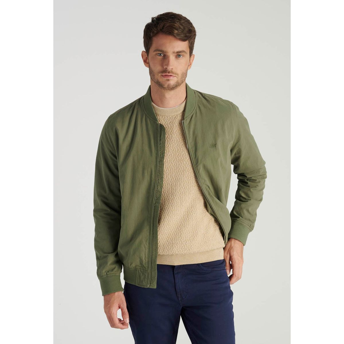 NEW MAN - Chaqueta Bomber Belovi Heritage Verde Newman