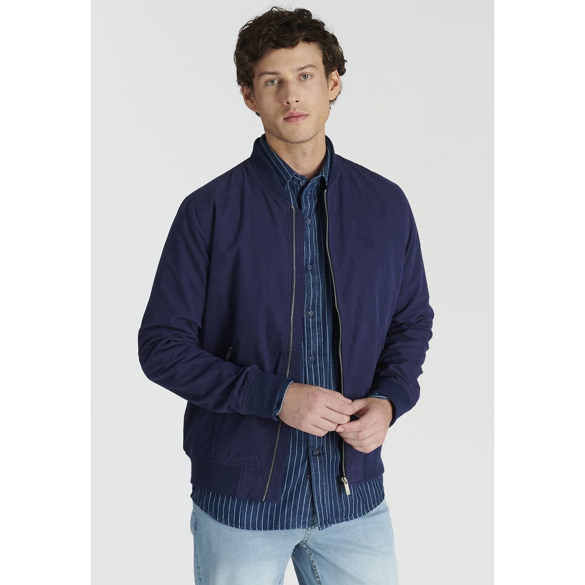 NEW MAN - Chaqueta Bomber Belovi Heritage Azul Newman