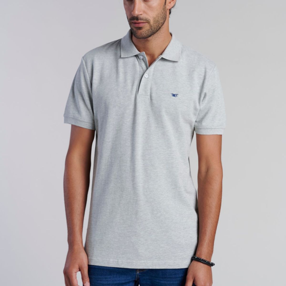 FEROUCH - Polera Piqué Básica F Gris Ferouch