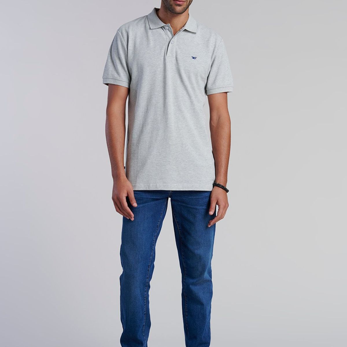 FEROUCH - Polera Piqué Básica F Gris Ferouch