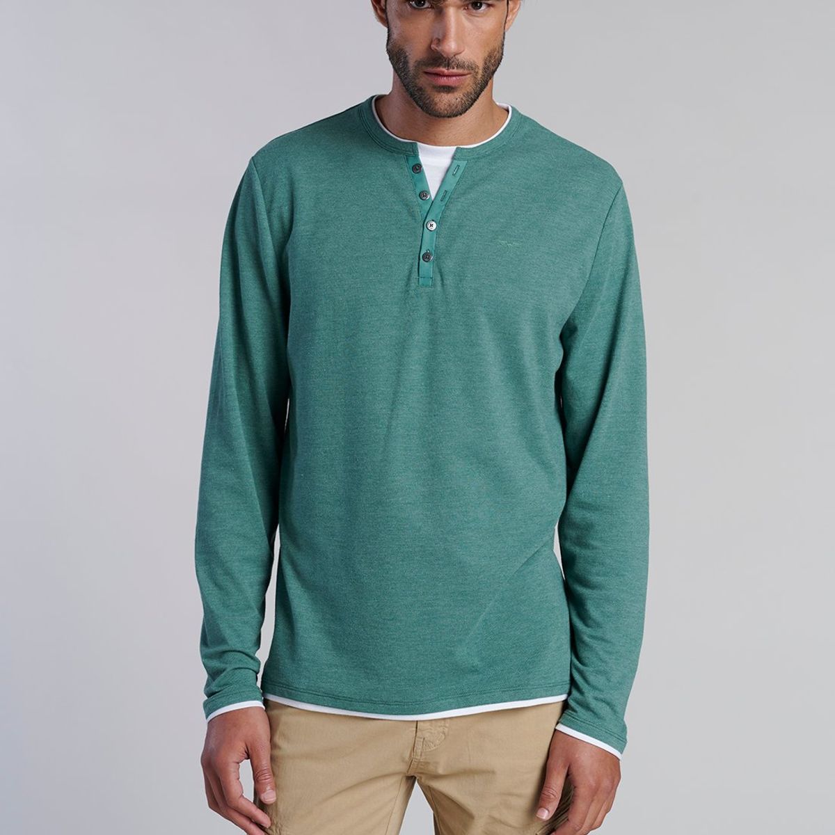 FEROUCH - Polera Ml Dobel Indiana Verde Ferouch