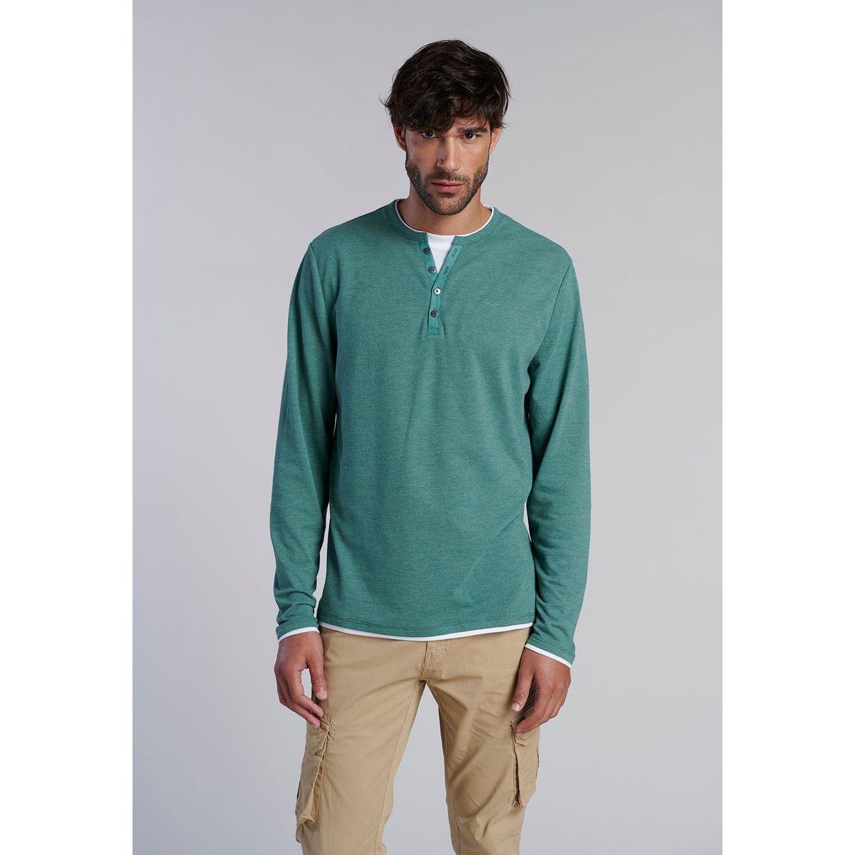 FEROUCH - Polera Ml Dobel Indiana Verde Ferouch