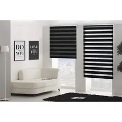 HAPPYDAYS - CORTINA ROLLER DUO PERSIANA ENROLLABLE DIA Y NOCHE 220X200 NEGRO