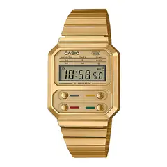 CASIO - Reloj A-100weg-9a Vintage Digital Metal - Dorado