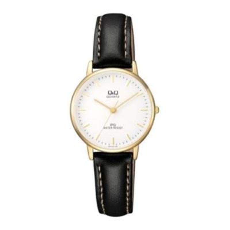 Q&Q - Reloj Qz01j101y Mujer Analogo Cuero - Dorado