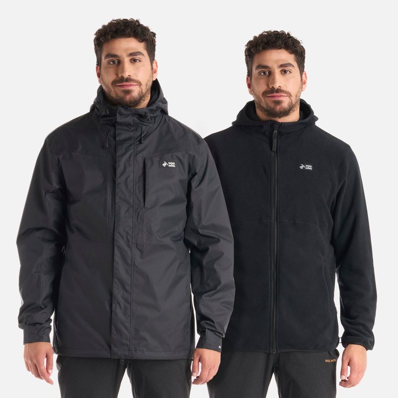 HAKA HONU - Chaqueta Hombre Corteza Negro Haka Honu