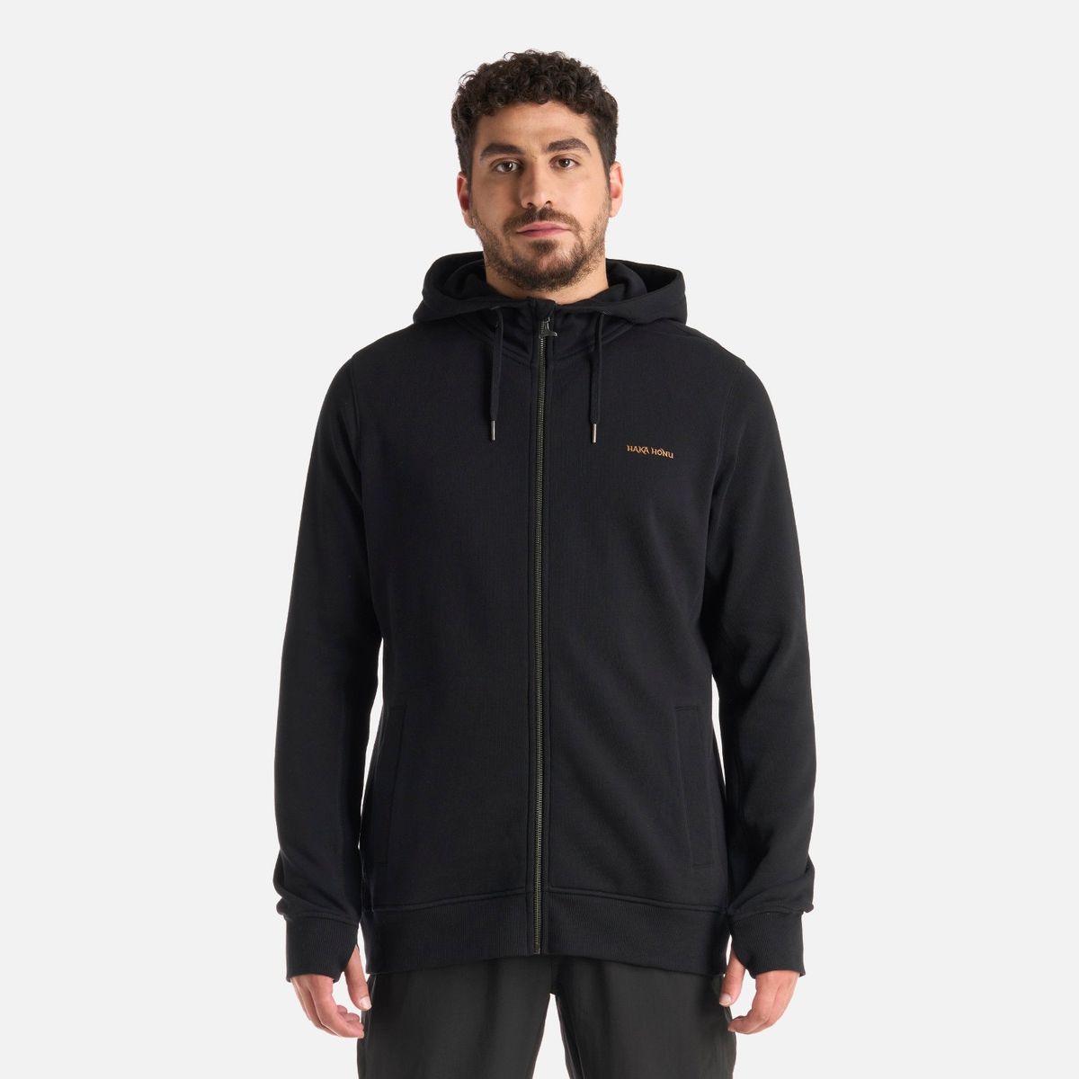 HAKA HONU - Polerón Hombre Ninja Negro Haka Honu