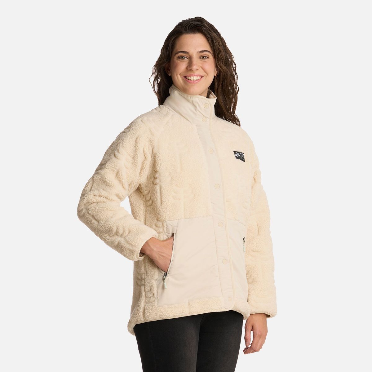 HAKA HONU - Polerón Mujer Zip-porrito Crema Haka Honu