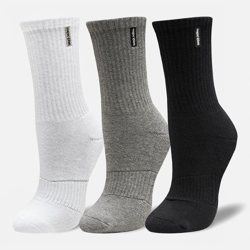 HAKA HONU - Calcetines Las Tres Puntas Pack Medio Negro Gris Blanco Haka Honu