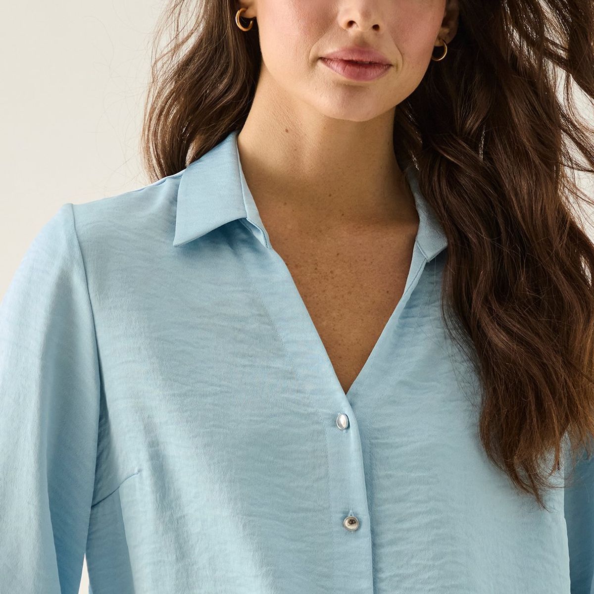 ASH - Blusa Manga Larga Celeste Mujer Ash