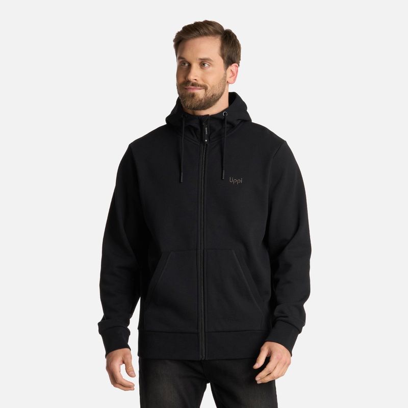 LIPPI - Polerón Hombre Ulmo Full Zip Hoody Sweatshirt Negro Lippi