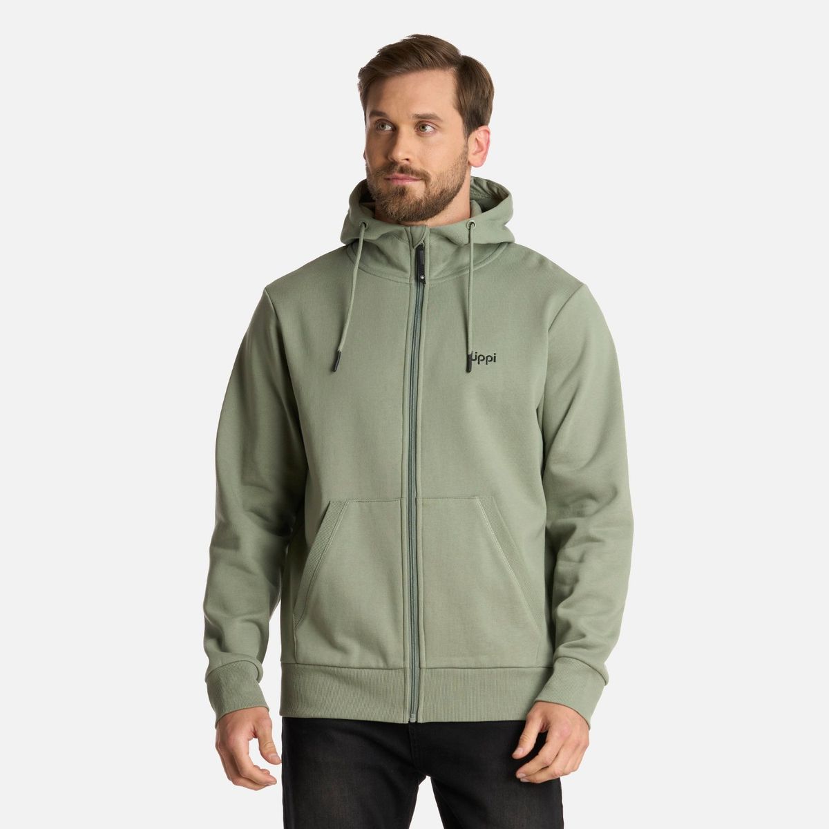 LIPPI - Polerón Hombre Ulmo Full Zip Hoody Sweatshirt Jade Oscuro Lippi