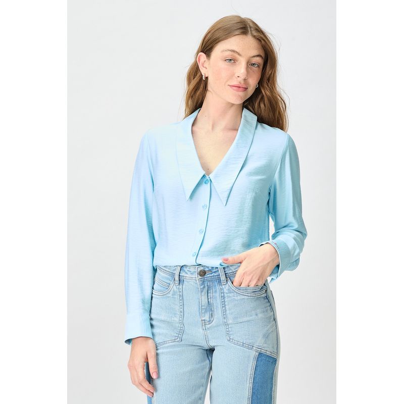 IO - Blusa Manga Larga Celeste Mujer Io