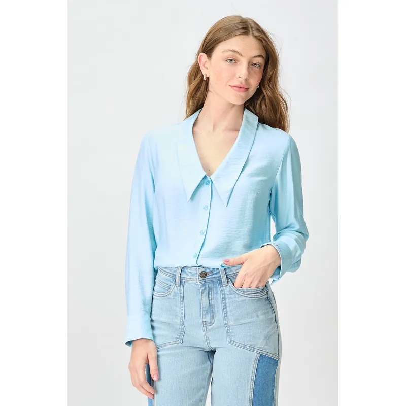IO - Blusa Manga Larga Celeste Mujer Io