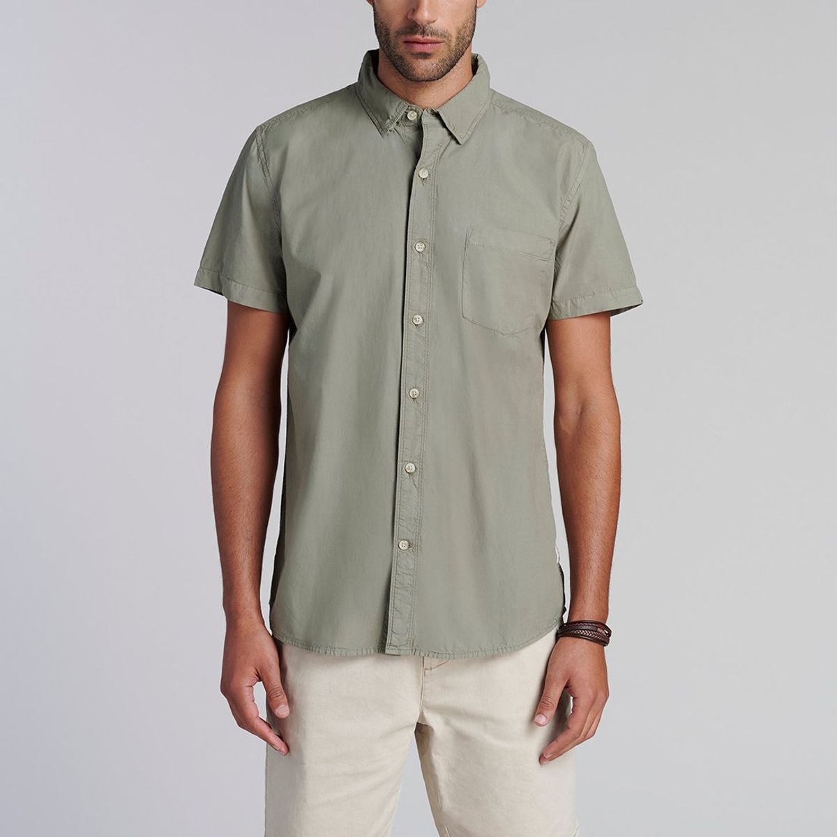 FEROUCH - Camisa Garment Dyed Fj Verde Ferouch