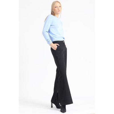 Imagen 2 del producto Pantalon Flare Tiro Alto, Abertura, Negro