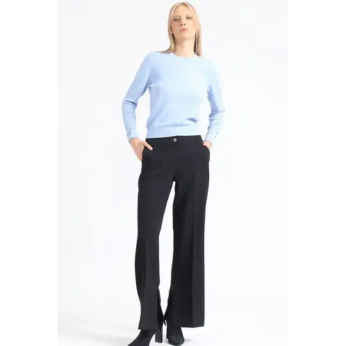 LIOLA - Pantalon Flare Tiro Alto, Abertura, Negro