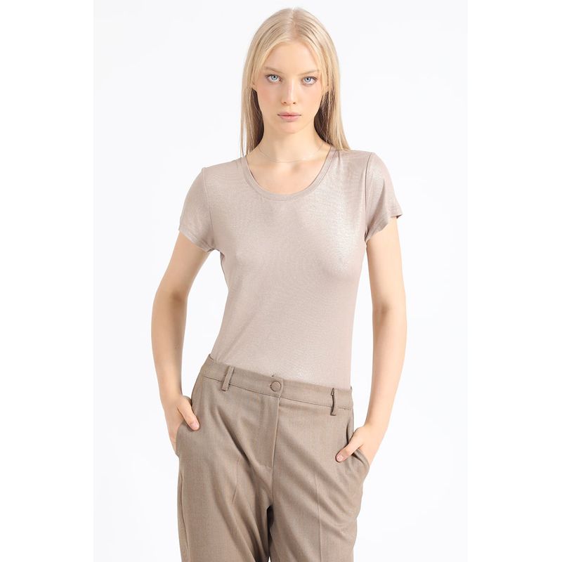 LIOLA - Polera Basica Folia, Beige Liola