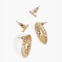 LOUNGE - Set Aros Mujer Ovalados Y Pequeño Strass