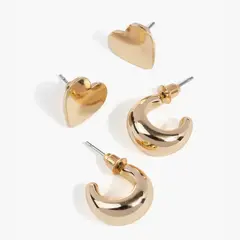 LOUNGE - Set Aros Mujer Corazón Y Argollas