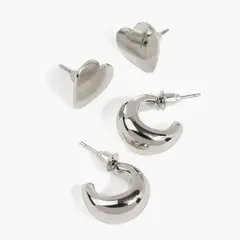 LOUNGE - Set Aros Mujer Corazón Y Argollas