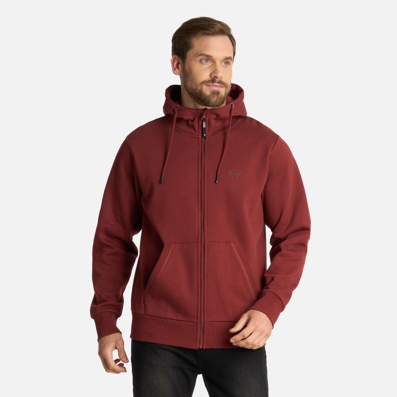 LIPPI - Polerón Hombre Ulmo Full Zip Hoody Sweatshirt Burdeo Lippi