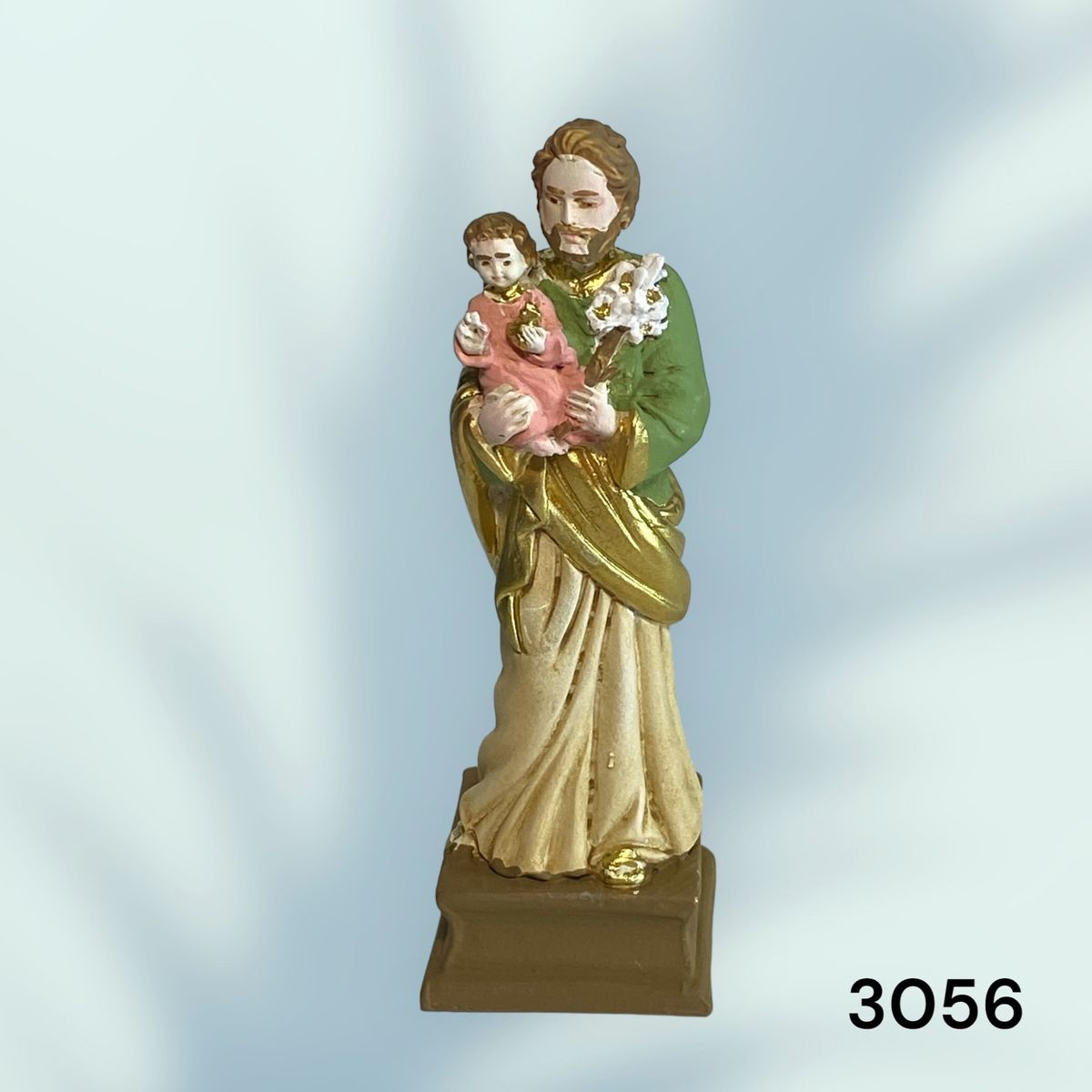 GENERICO - Estatua de San José y el niño Jesús en resina de 10 cm.