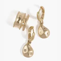 LOUNGE - Set Aros Mujer Argollas Con Colgante Y Cuff