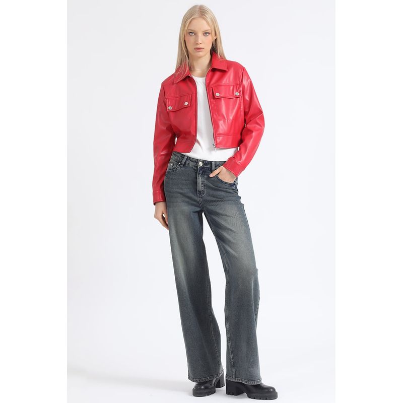 LIOLA - Jeans Straight Tiro Medio, Vintage, Café Liola