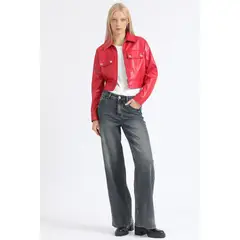 LIOLA - Jeans Straight Tiro Medio, Vintage, Café