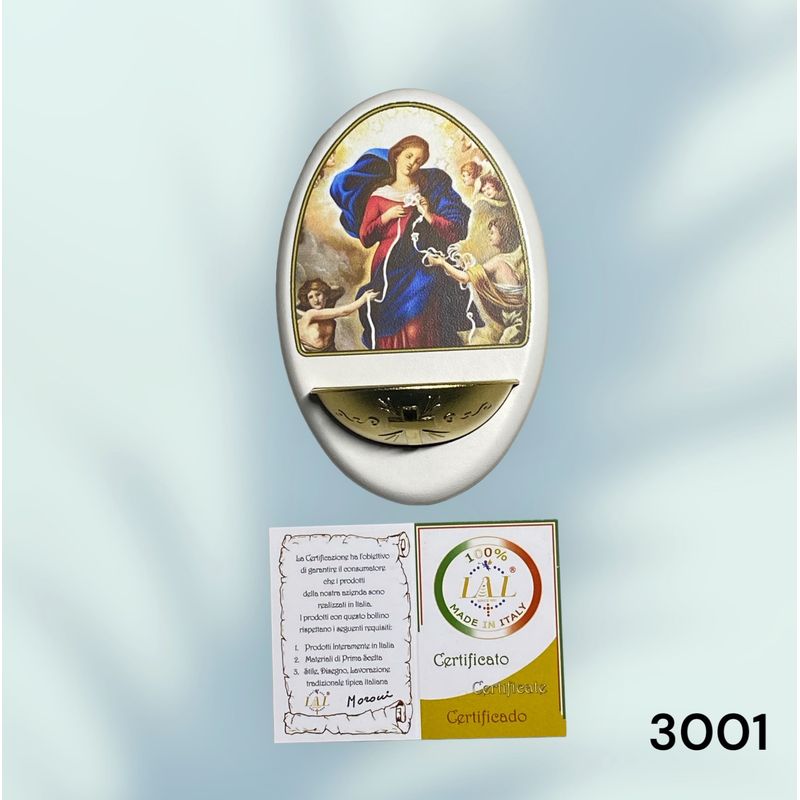 GENERICO - Pila Agua Bendita Italiana con imagen de la Virgen Desatanudos