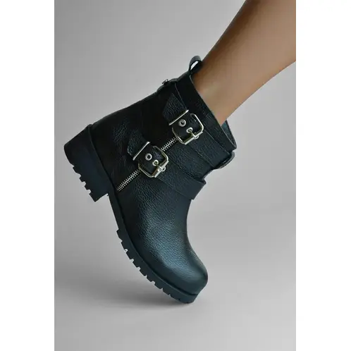 GIANI DAFIRENZE - Botin Mujer De Cuero Sally Negro C1