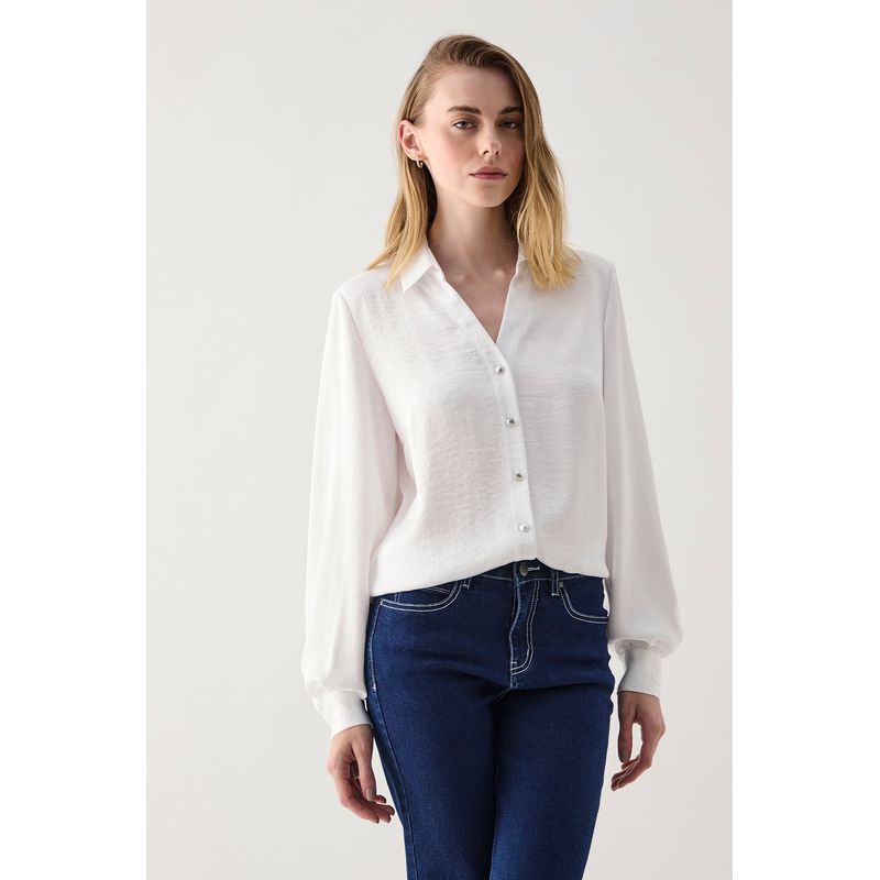 ASH - Blusa Manga Larga Crudo Mujer Ash